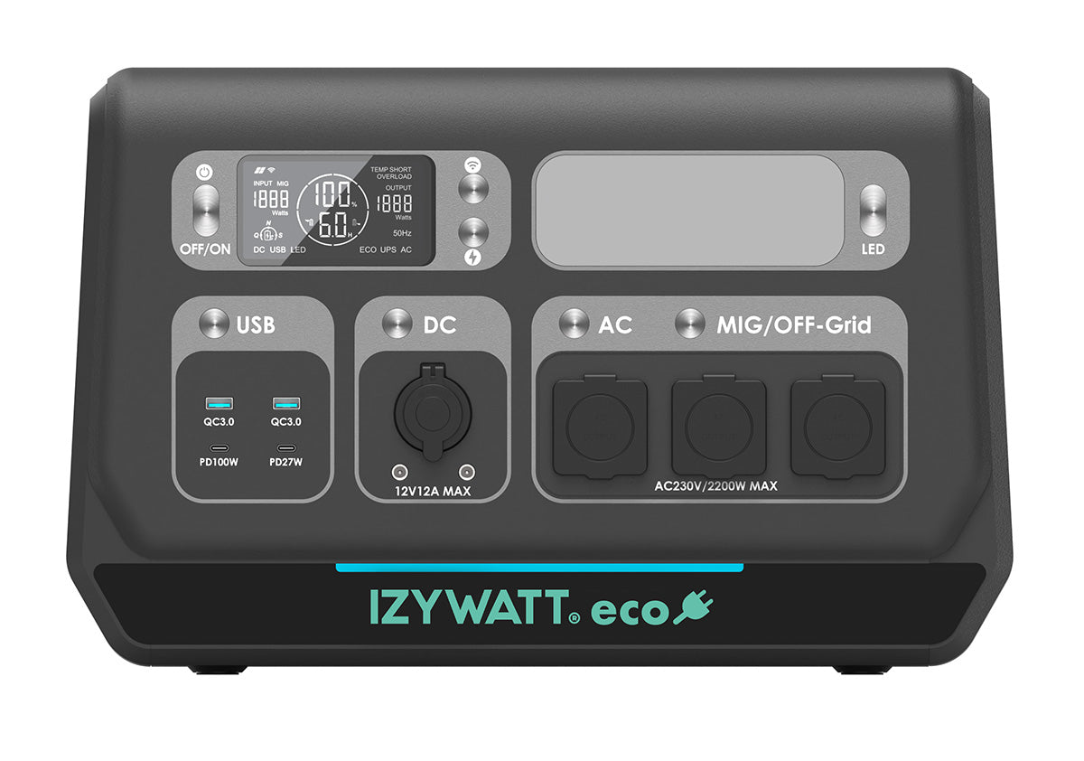 Station électrique IZYWATT.eco 2048Wh / 2200W + panneau solaire pliant 315W - Orium