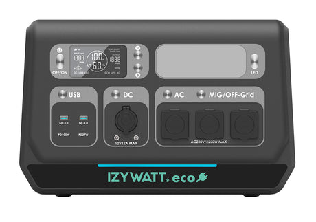 Station électrique IZYWATT.eco 2048Wh / 2200W + panneau solaire pliant 315W - Orium