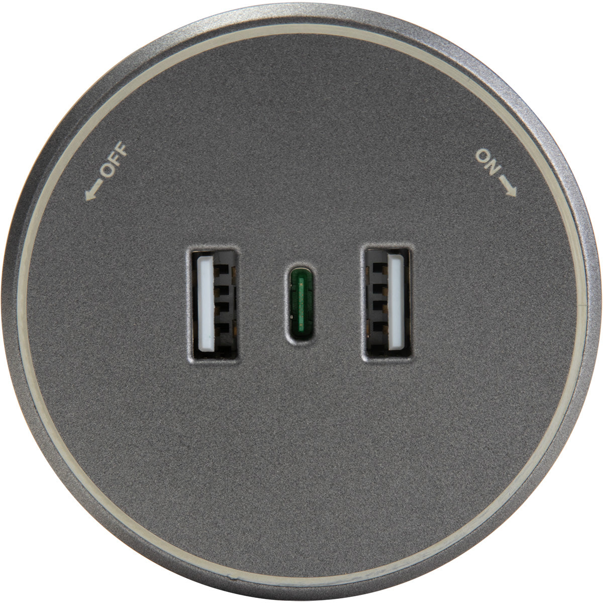 Rail électrique saillie 100cm + 4 prises + 1 module USB - argent - Orium