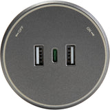 Rail électrique saillie 100cm + 4 prises + 1 module USB - argent - Orium