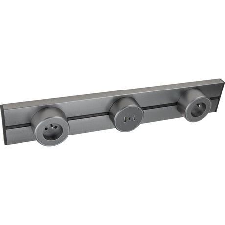 Rail électrique saillie 50cm + 2 prises + 1 module USB - argent - Orium