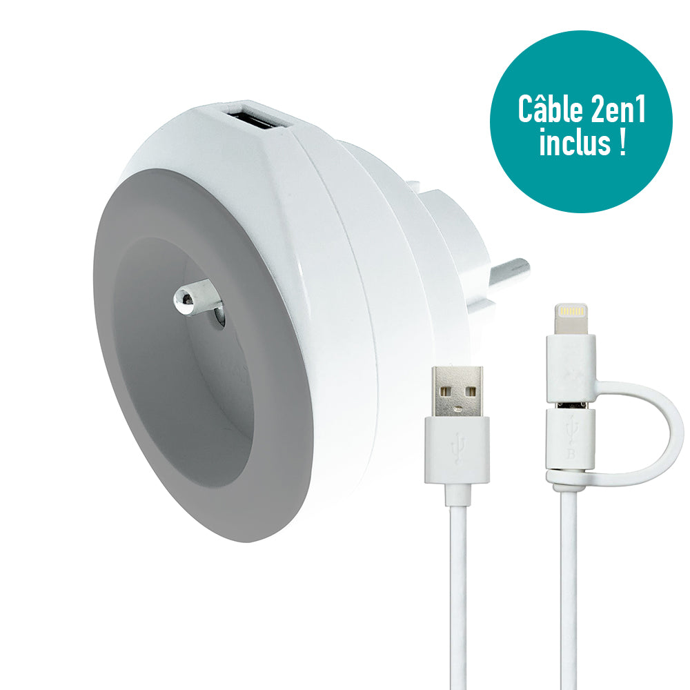 Prise BEWATT + chargeur USB - Watt and Co