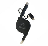 Câble rétractable micro/lightning/typeC - Watt and Co
