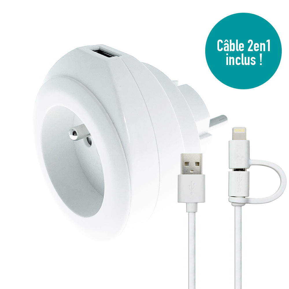 Prise BEWATT + chargeur USB - Watt and Co
