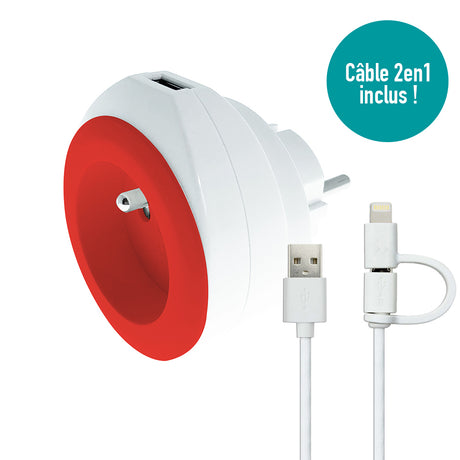 Prise BEWATT + chargeur USB - Watt and Co