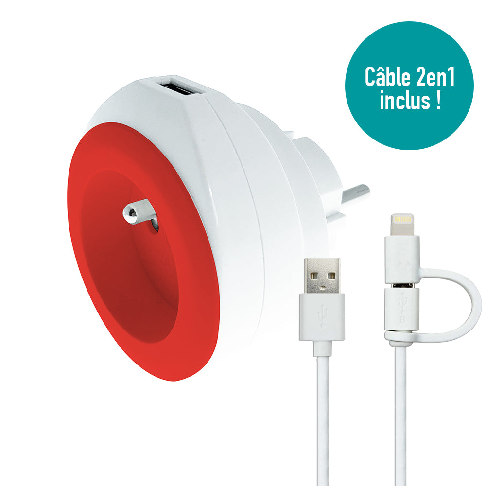 Prise BEWATT + chargeur USB - Watt and Co