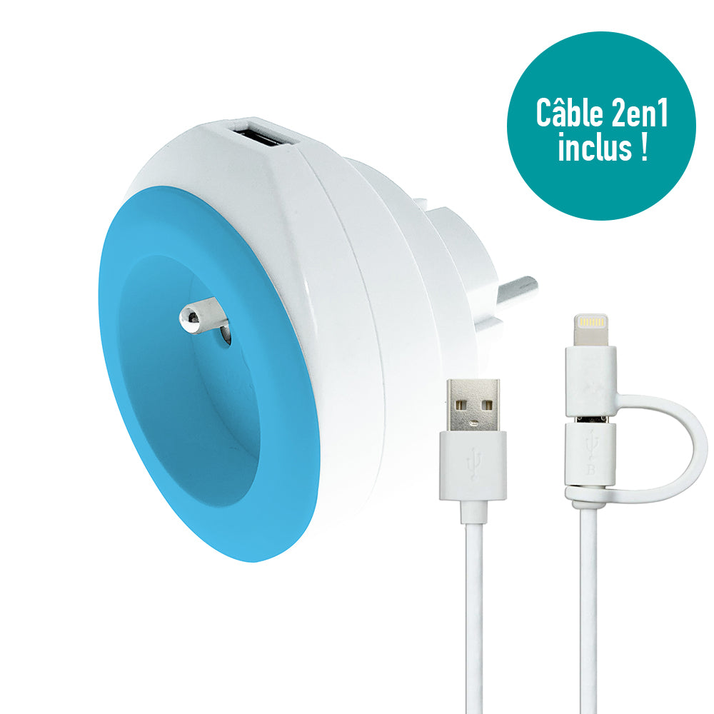 Prise BEWATT avec chargeur USB réversible - Watt and Co