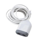 Rallonge 3m avec 2xUSB 4,8A à charge ultra rapide - Blanc - Watt and Co