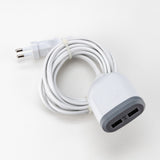 Rallonge 3m avec 2xUSB 4,8A à charge ultra rapide - Blanc - Watt and Co