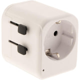 Adaptateur universel de voyage 150 pays 2xUSB + fusibles de protection - Watt and Co