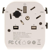 Adaptateur universel de voyage 150 pays 2xUSB + fusibles de protection - Watt and Co