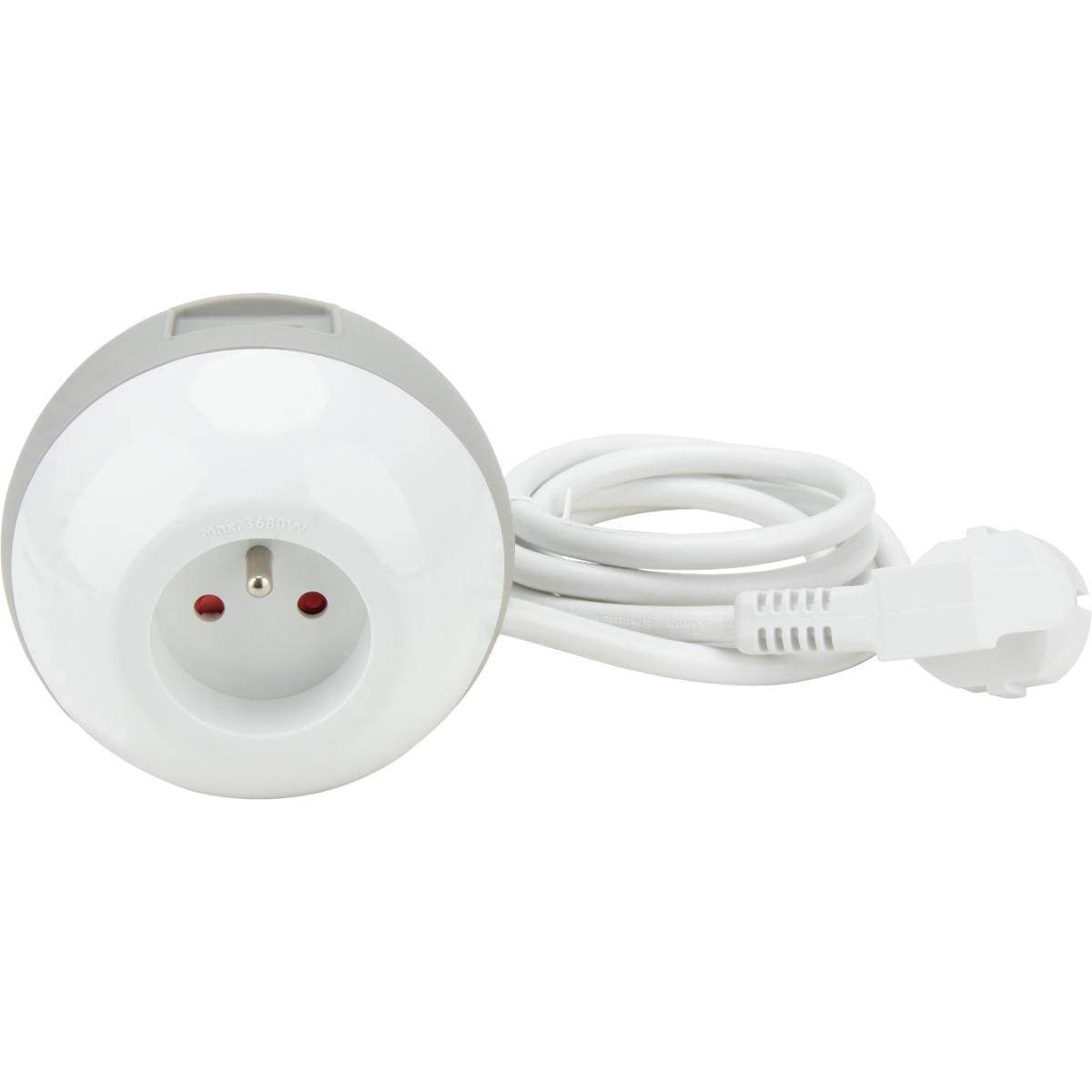 Multiprise Watt Ball 2×16A + 1×6A + USBA+C - blanc - Watt and Co