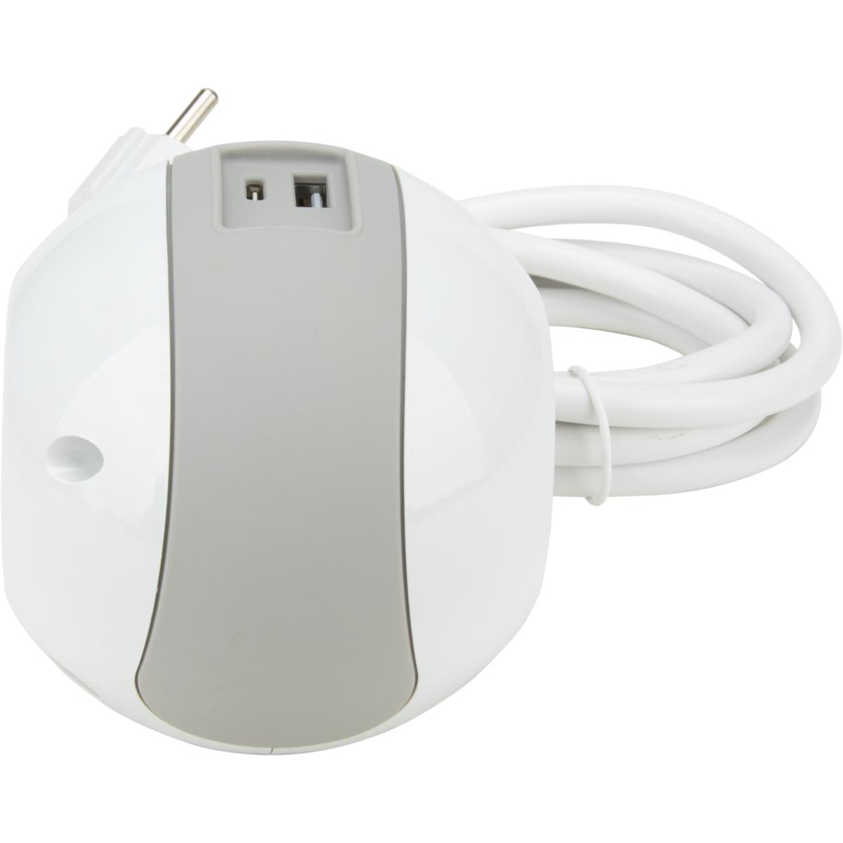 Multiprise Watt Ball 2×16A + 1×6A + USBA+C - blanc - Watt and Co