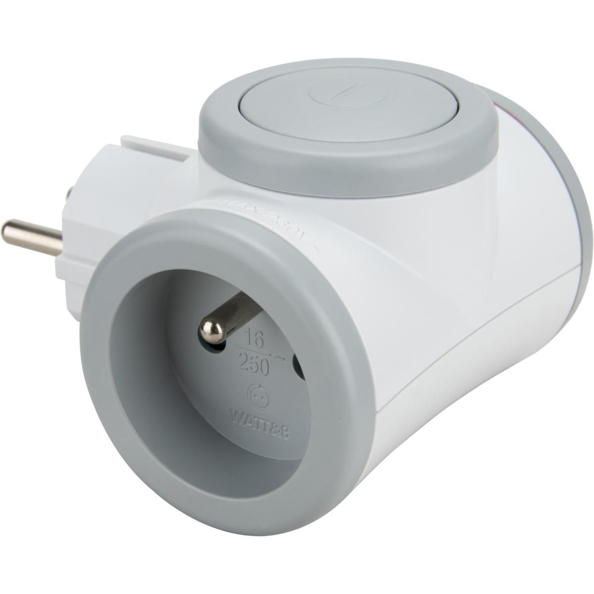 Biplite rotative compacte + interrupteur 2x16A (2P+T) - Watt and Co