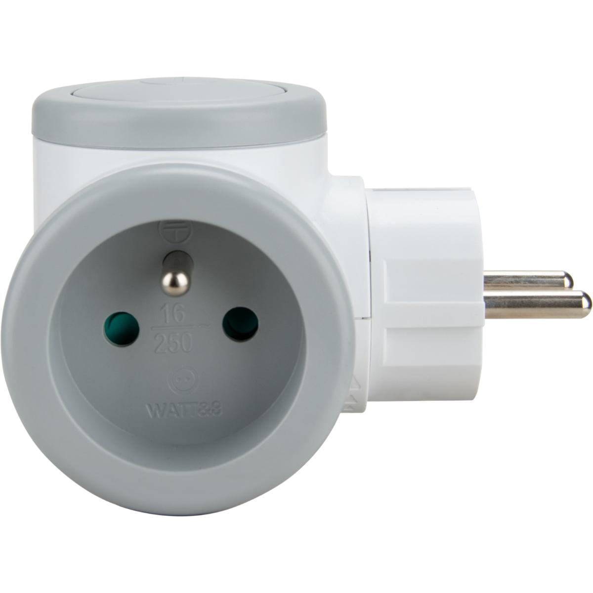 Biplite rotative compacte + interrupteur 2x16A (2P+T) - Watt and Co