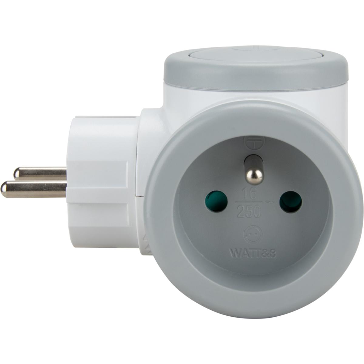 Biplite rotative compacte + interrupteur 2x16A (2P+T) - Watt and Co