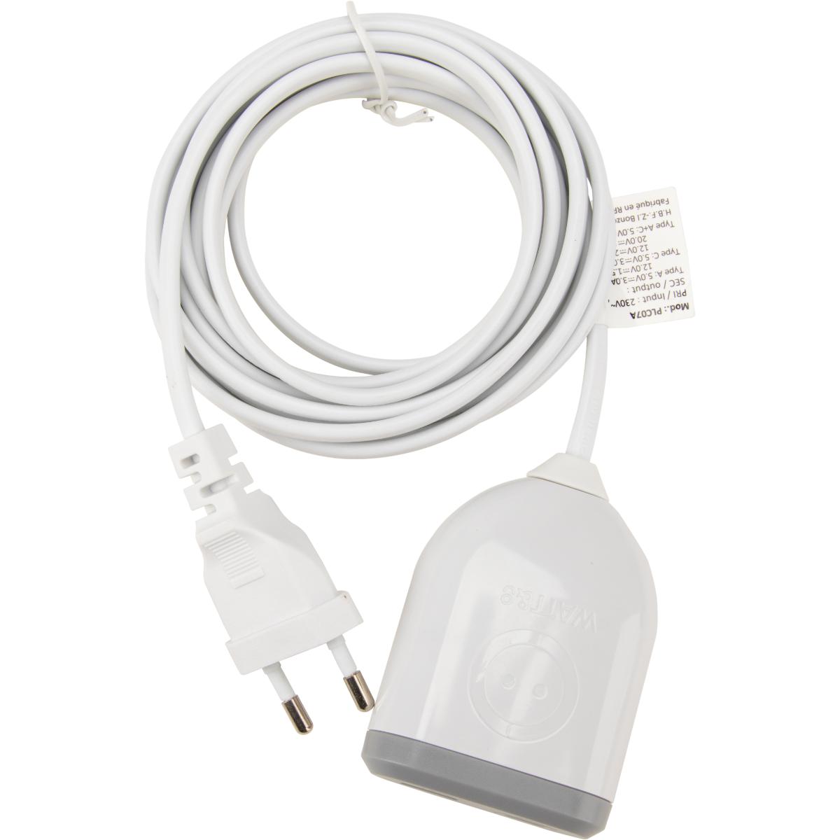 Rallonge double port USB-A et USB-C 3m - Watt and Co