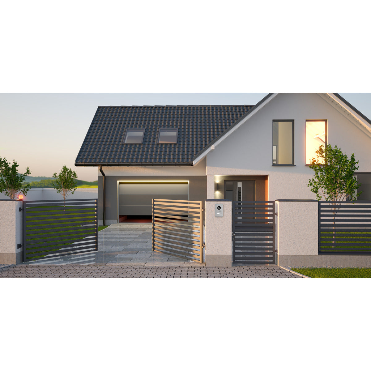 Visiophone filaire écran LCD 7'' - IP65 - Noir - DiO