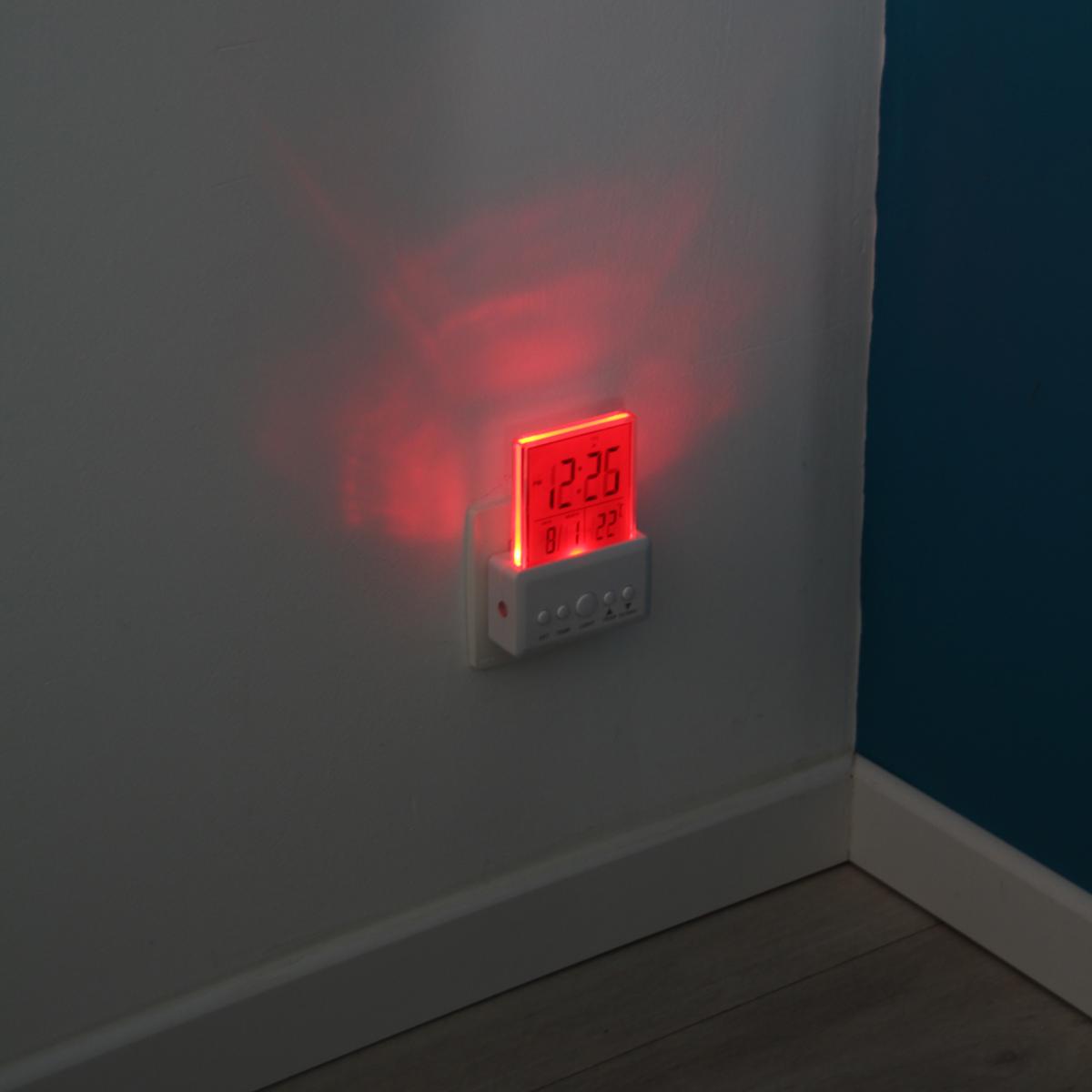 Veilleuse enfichable horloge + batterie - Chacon