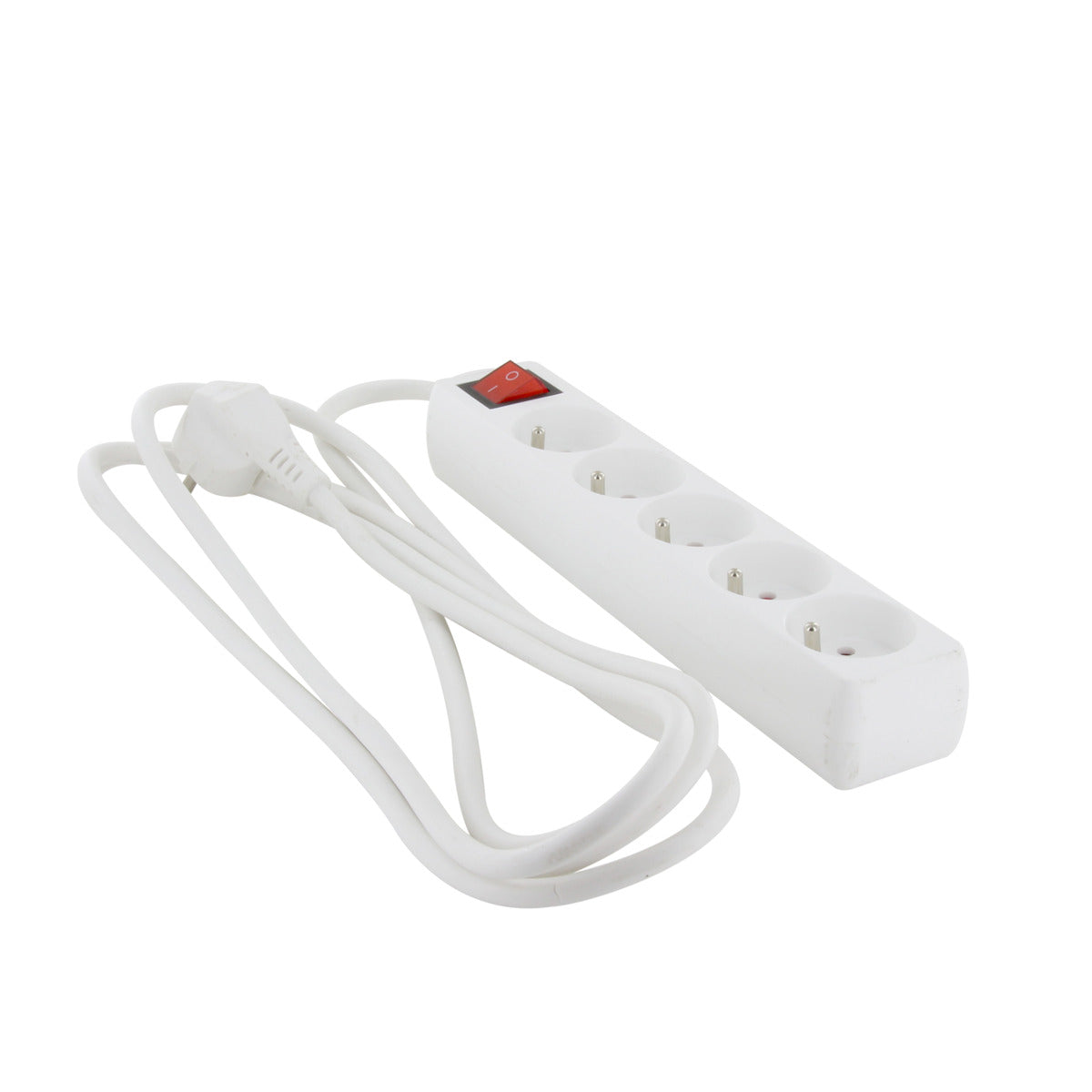 Bloc multiprise 5x16A - 3500W - câble H05VV-F 3x1,5mm² - 3m - Blanc - Chacon