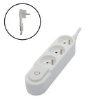 Multiprise Design 3x16A + interrupteur et fiche plate - Chacon