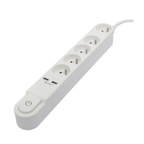 Bloc multiprise Design blanc 16A + 2xUSB - Chacon