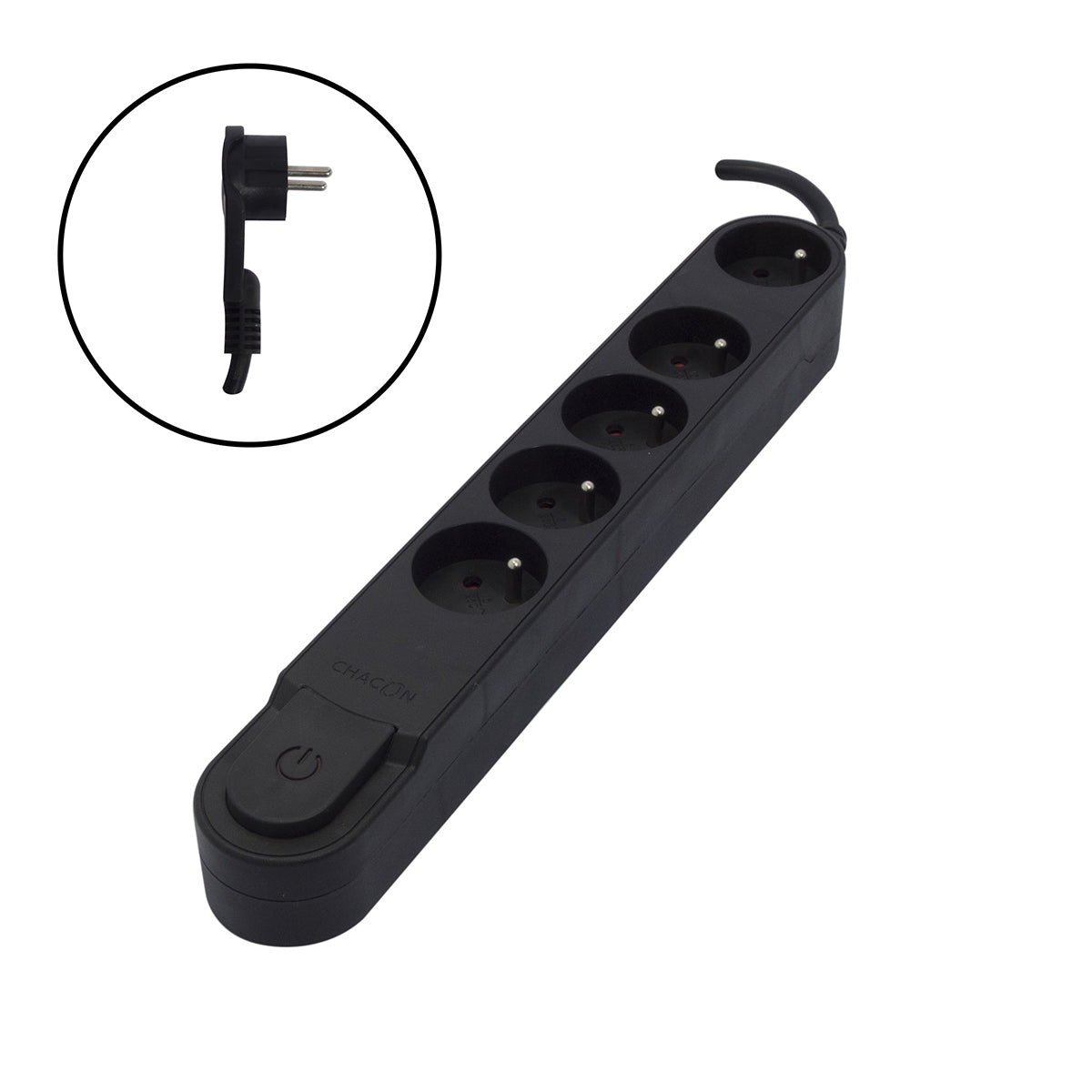 Bloc multiprise Design fiche plate 16A Chacon