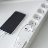 Bloc multiprise Design noir 16A + 2xUSB - Chacon