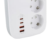 Multiprise compacte 3 prises + 4 ports USB - Quick Charge - Chacon