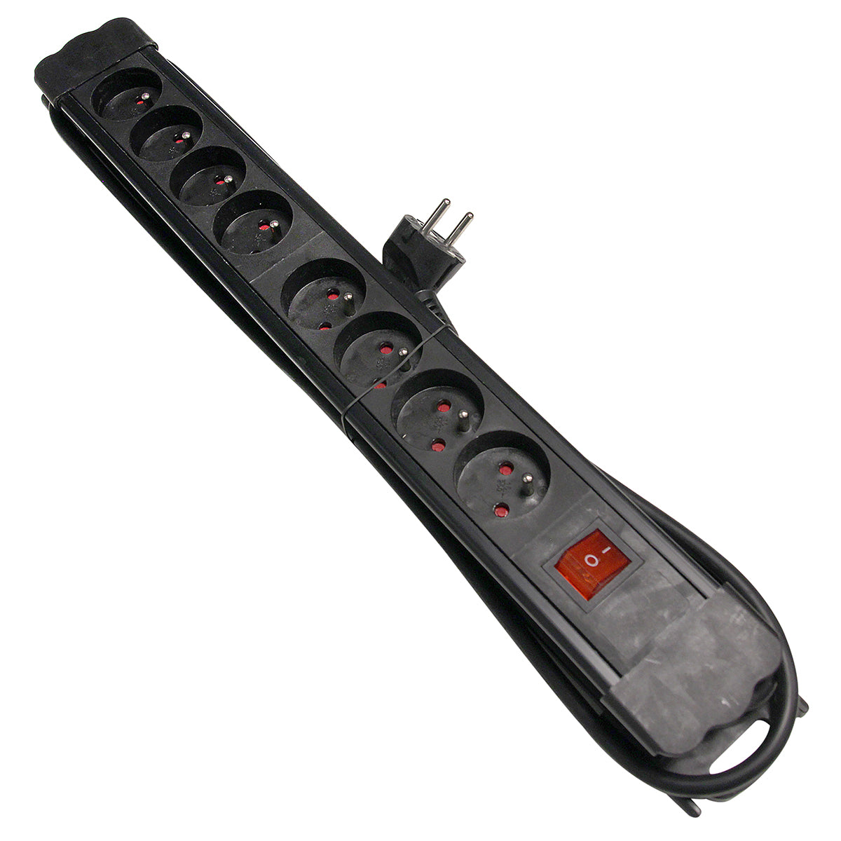 Multiprise 16A + interrupteur - 1,5 m - noir - Chacon