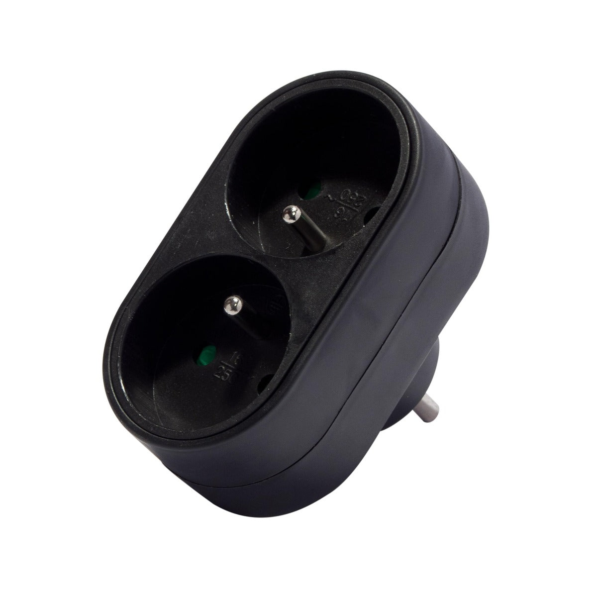 Biplite domino 2x16A 3500W 250V - Noir - Chacon