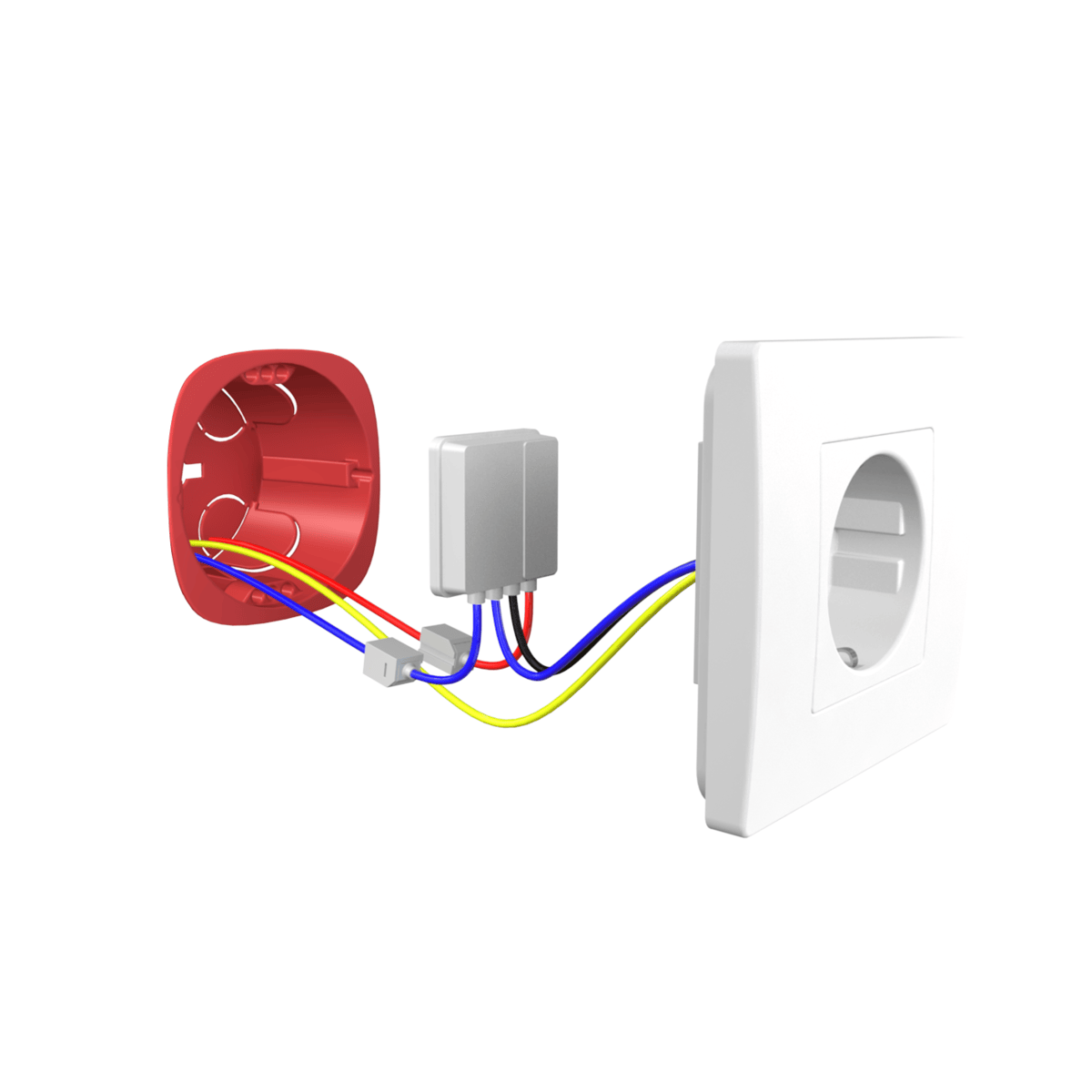 Micro module prise encastrée - 3500W - extra plat - Blanc - DiO