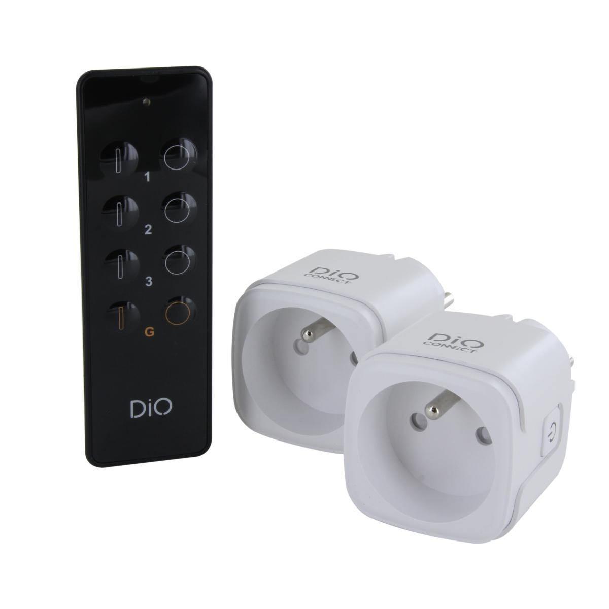 Set de 2 prises Wi-Fi + ra avec télécommande - 3000W - DiO