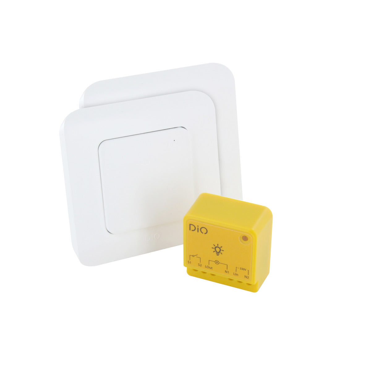 Module d'éclairage On/Off Bluetooth + 2 interrupteurs sans fil - 1000W - Jaune - DiO