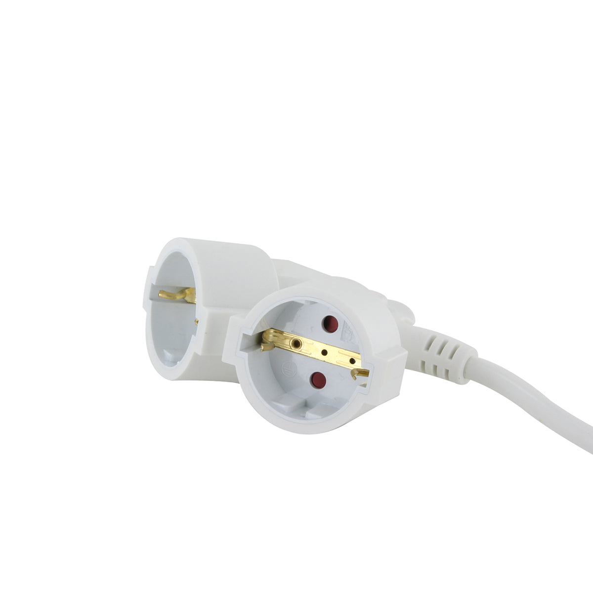 Prolongateur Schuko double tête - blanc - Chacon
