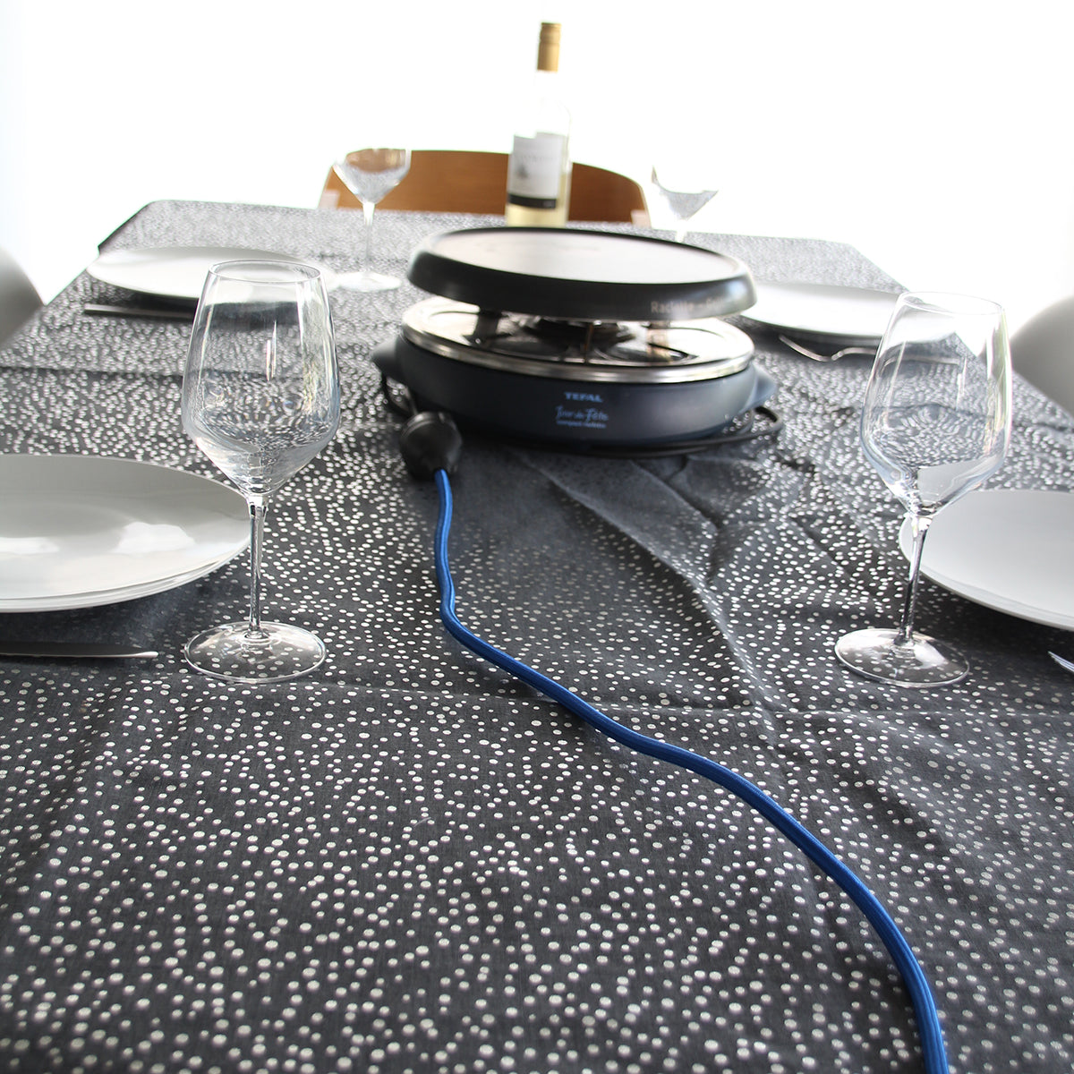 Prolongateur textile prise FR - fiche plate - Chacon