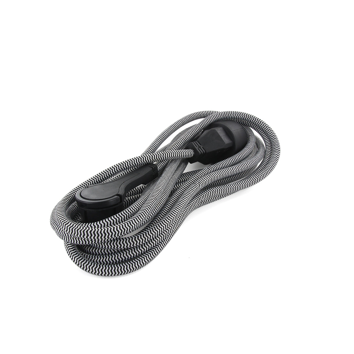 Prolongateur textile prise FR - fiche plate - Chacon