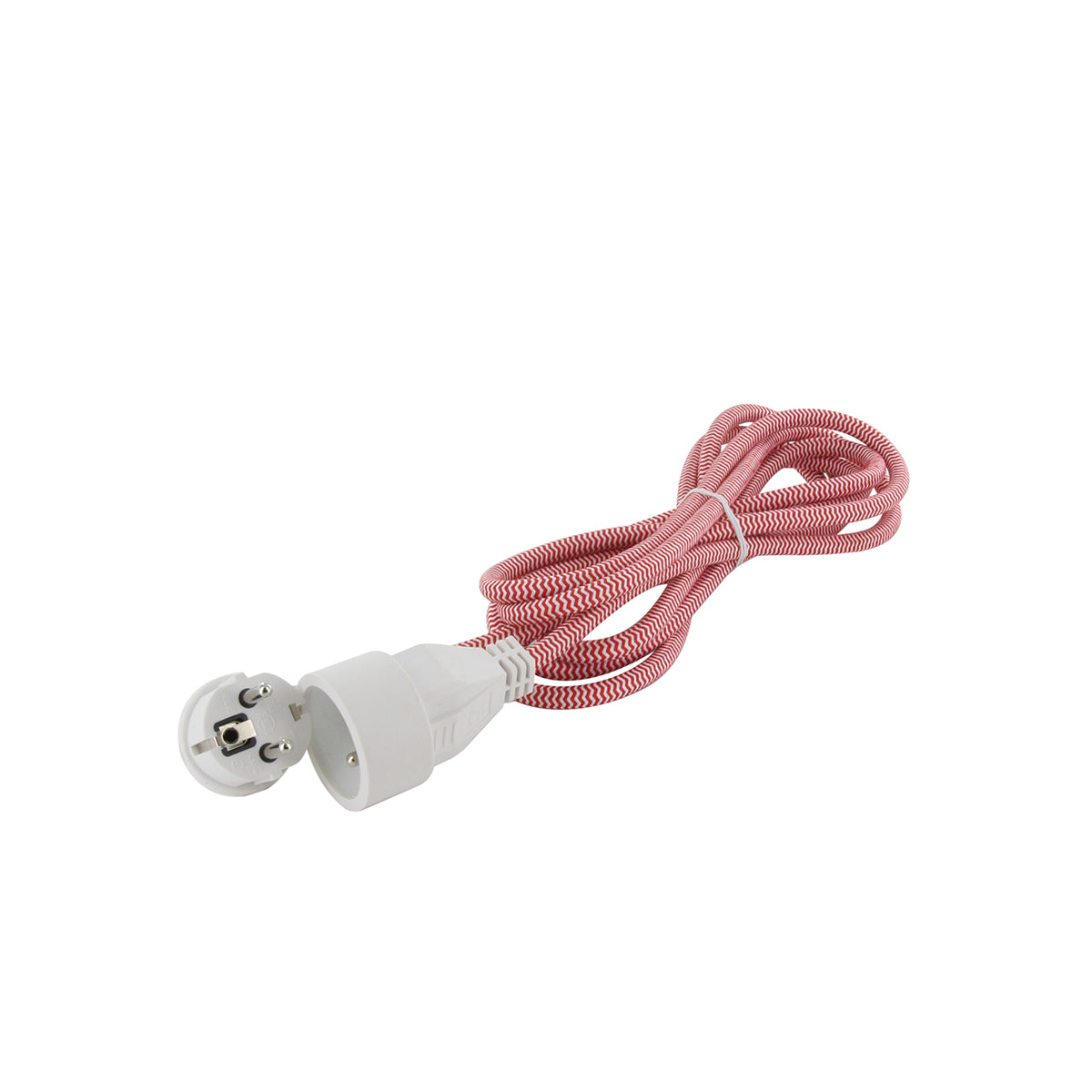 Prolongateur textile prise FR - fiche plate - Chacon