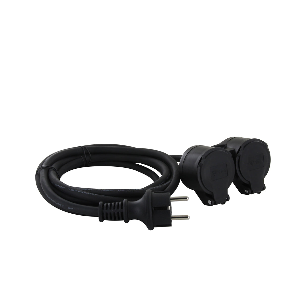Prolongateur Schuko double tête - IP44 - Chacon
