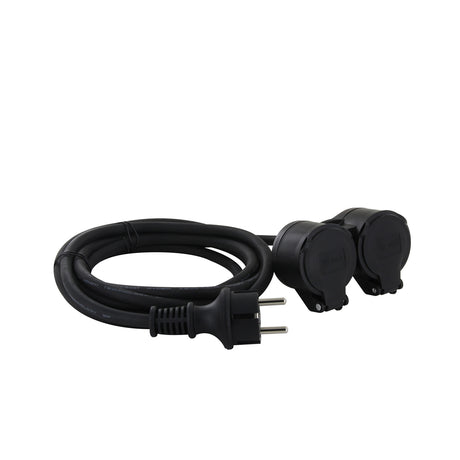 Prolongateur Schuko double tête - IP44 - Chacon