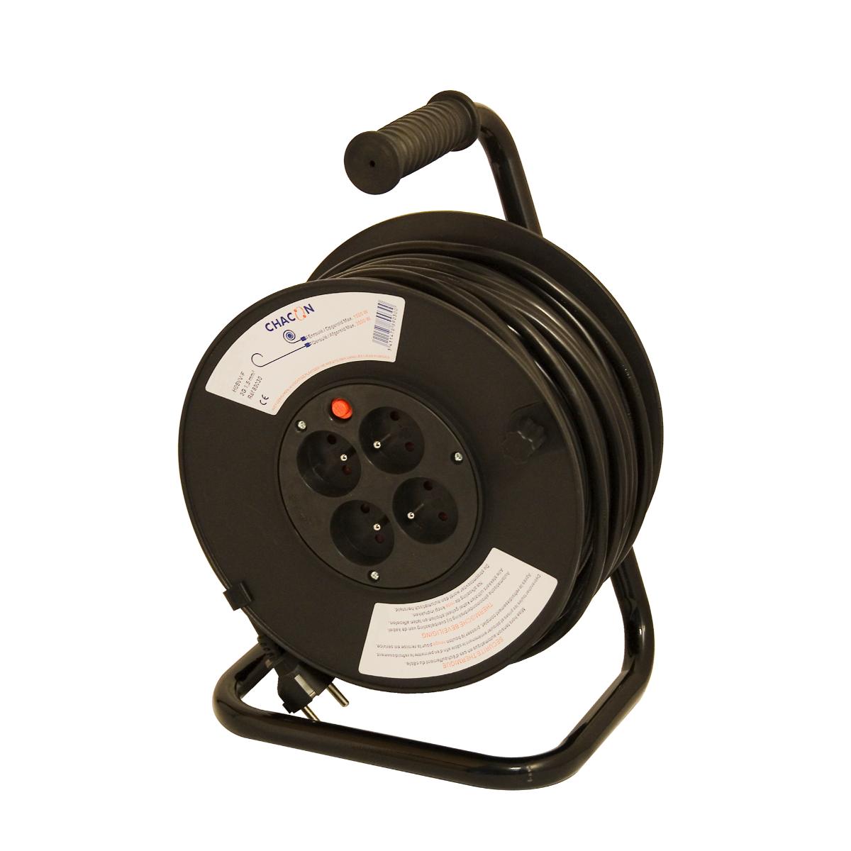 Enrouleur bricolage 4x16A/HO5VV-F 3 x 1,5 - 25 m - Chacon