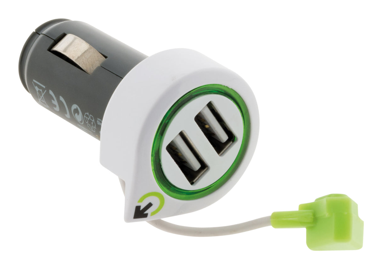 Chargeur de voiture avec câble et prise USBC + 2 USB - Q2 Power