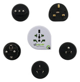 Adaptateur prise voyage universel 5en1 - 100 pays USA/Asie/UK - blanc - Q2 Power