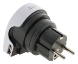 Adaptateur prise voyage universel 5en1 - 100 pays USA/Asie/UK - blanc - Q2 Power