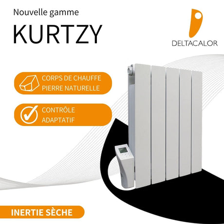 Chauffage pierre naturelle Kurtzy  1000/1500/2000W - blanc - Deltacalor
