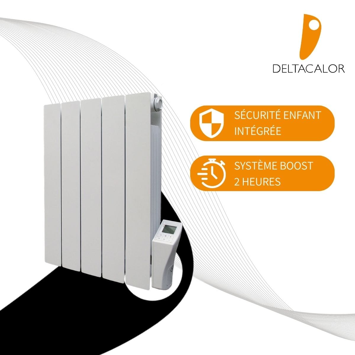 Radiateur électrique - Pierre naturelle - Système Boost 2h - Programmable - Blanc - Kurtzy Deltacalor