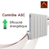 Radiateur - Inertie fluide - Fonction ASC - Programmable - Détecteur de fenêtre ouverte - Blanc - Adda Allauve