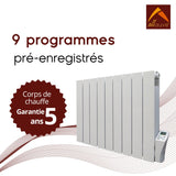 Radiateur - Inertie fluide - Fonction ASC - Programmable - Détecteur de fenêtre ouverte - Blanc - Adda Allauve