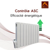 Radiateur - Inertie fluide - Fonction ASC - Programmable - Détecteur de fenêtre ouverte - Blanc - Adda Allauve