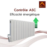 Radiateur - Inertie fluide - Fonction ASC - Programmable - Détecteur de fenêtre ouverte - Blanc - Adda Allauve